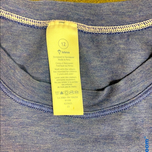 Ivivva by Lululemon long sleeve tee in blue - Picture 2 of 3